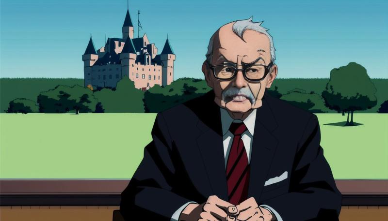 04876-1926193298-Boondocks Art Style, drawing, old man, in a forest, looking at the camera, castle  in the background.jpg